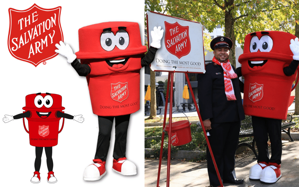 Salvation Army Mascot Costume Red Kettle Custom made by Promo Bears Salvation Army Mascot Costume Red Kettle Custom made by Promo Bears