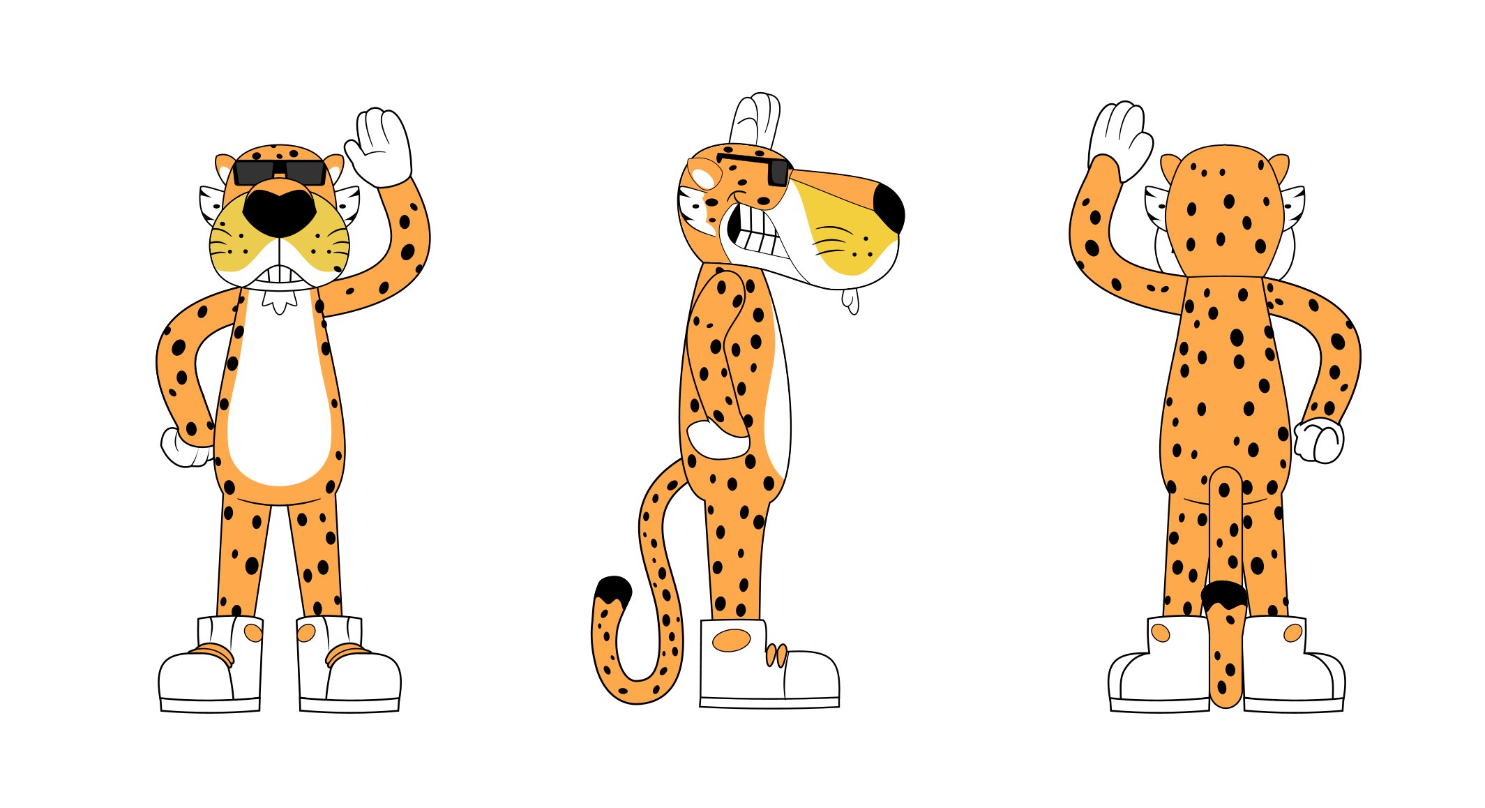 Custom-Chester-the-Cheetah-Inflatable-Artwork Produktionszeichnung Chester the Cheetah Aufblasbares XXL-Maskottchen für Frito-Lay
