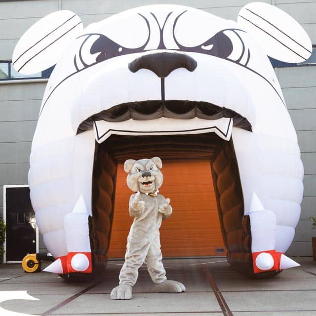 Aufblasbarer Maskottchentunnel mit Bulldoggen-Maskottchen