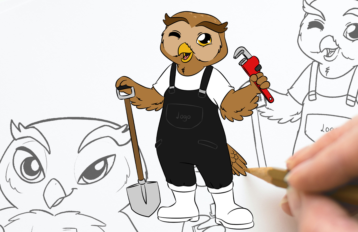 Character-Design-Example-Owl-by-Promo-Bears Promo Bears Produktionszeichnung