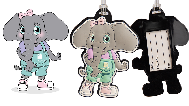 Luggage-tags Produktionszeichnung und maßangefertigter Gepäckanhänger Hergestellt Von Promo Bears