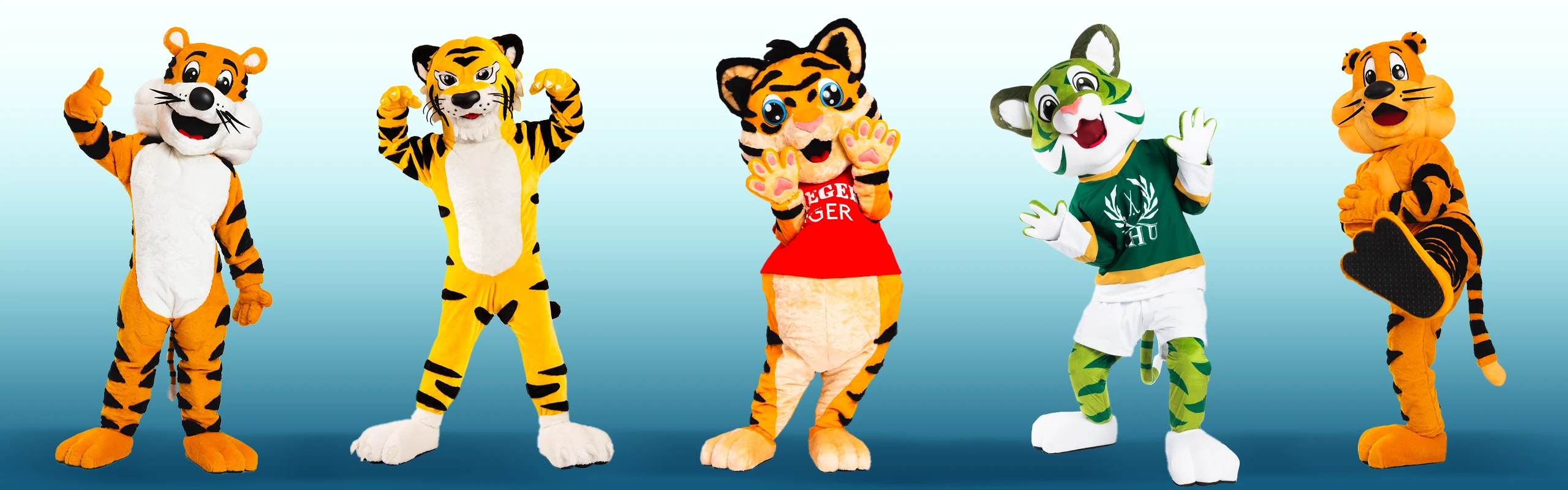 Tiger Maskottchen Verschiedene Tiger Maskottchen hergestellt durch Promo Bears