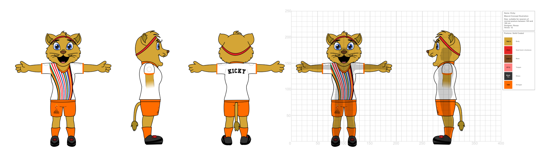 ACC161097-Kicky-mascot-concept-illustration-v12 Frauen-EM Maskottchen Design hergestellt von Promo Bear