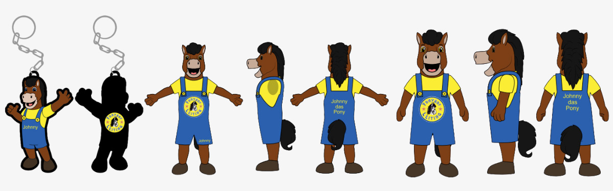 Produktionzeichnungen Maskottchen und Schlüsselanhänger Ponyhof Leiting Designs Hergestellt Von Promo Bears