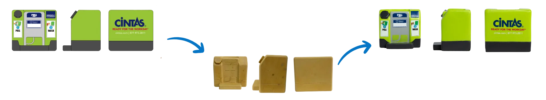 Prozess individuelle Anti-Stressbälle Produktionszeichnung, Tonform und fertiger Stressball