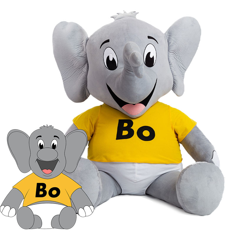 XXL-Kuscheltier-Elefant Großer Plüschelefant mit Produktionszeichnung von Promo Bears