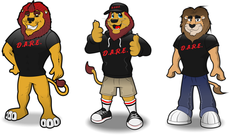 ACC21-1082-D.A.R.E-America-Lion-designs-800×474 Drei Designkonzepte für ein Löwenmaskottchen