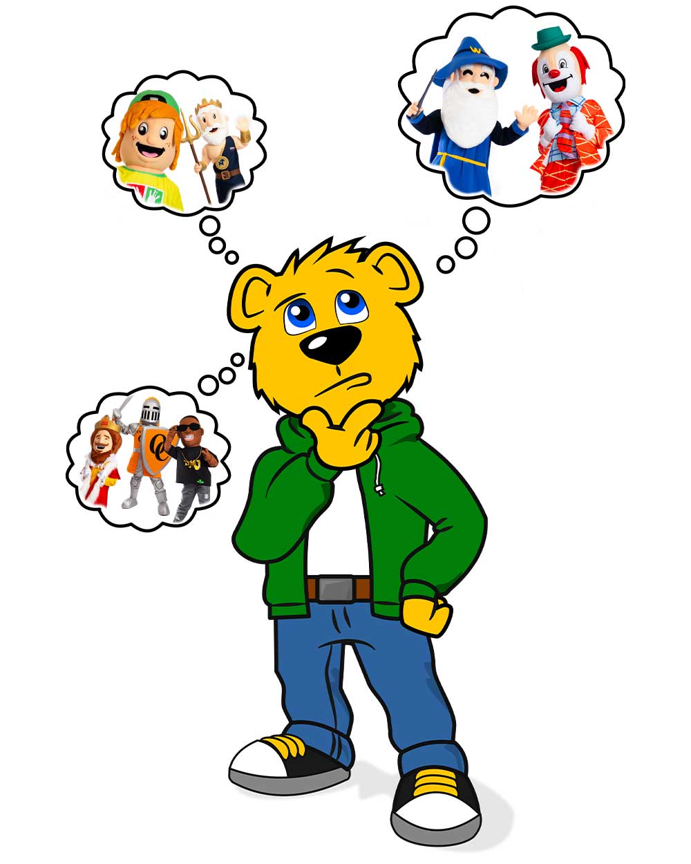 Schulmaskottchen können auch eine menschliche Figur verkörpern. 
