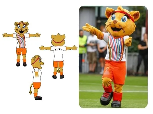 Löwin Fußballmaskottchen Design von Promo Bears